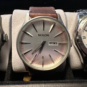 Nixon Sentry Leather Watch